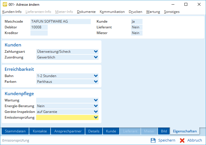 Individuelle Adress-Eigenschaften Individuelle Adress-Eigenschaften